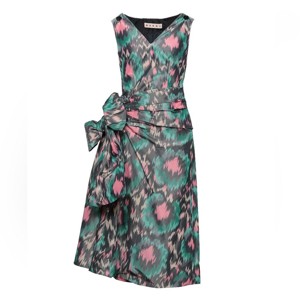 Marni cocktail/evening Taffeta midi dress with large bow IT40/US4